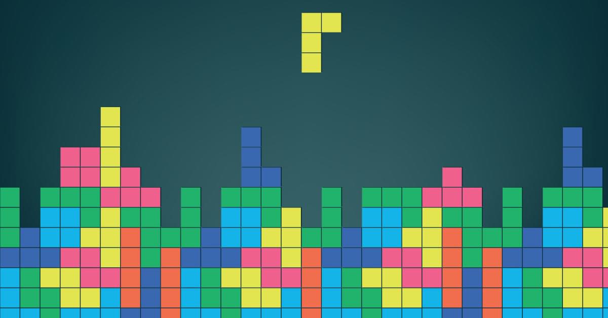 Graphic of Tetris blocks.