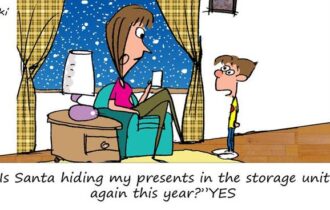 Comic strip about Christmas.