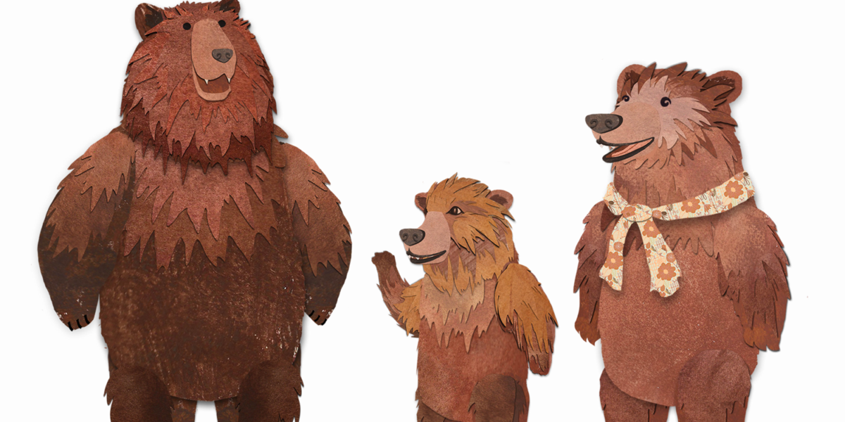 Illustration of bear family.